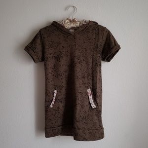 Brown short sleeve hoodie
